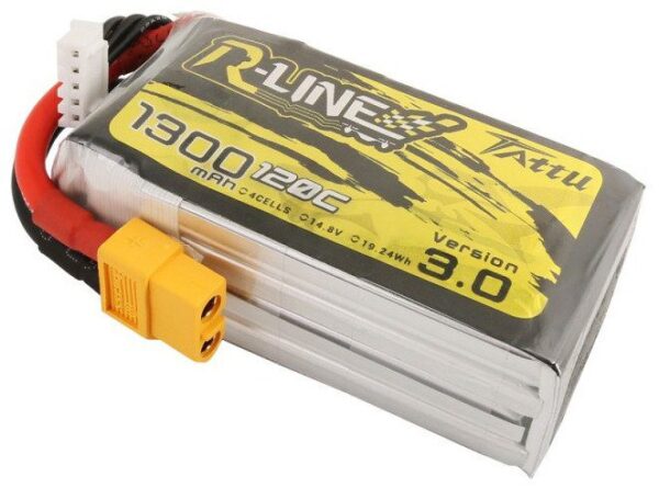 Lipo Battery Tattu R-Line 3.0 1300mAh 14.8V 120C 4S1P XT60