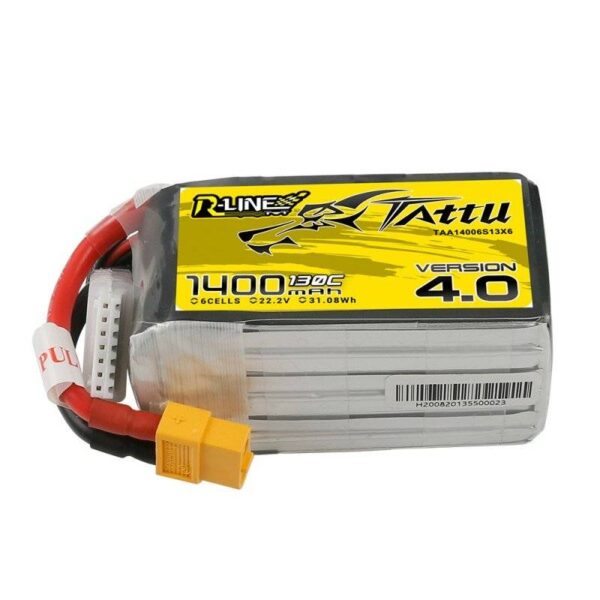 Tattu R-Line 4.0 1400mAh 22.2V 130C 6S1P XT60 Battery
