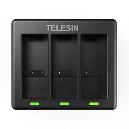 Telesin Charger with 3 slots for GoPro Hero 9/10 + 2 x Replacement batteries 1720mAh