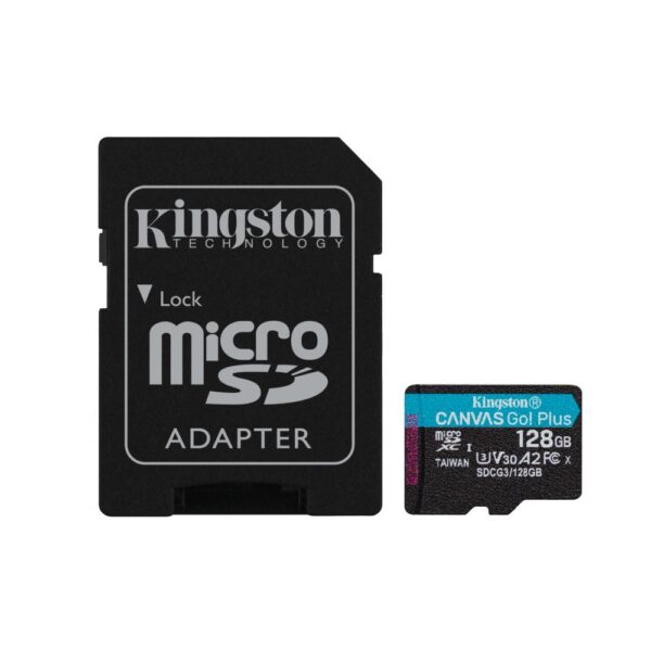 MicroSD memory card Canvas Go! Plus, 128GB, UHS-I, Class 10, U3, V30, A2 + SD Adapter